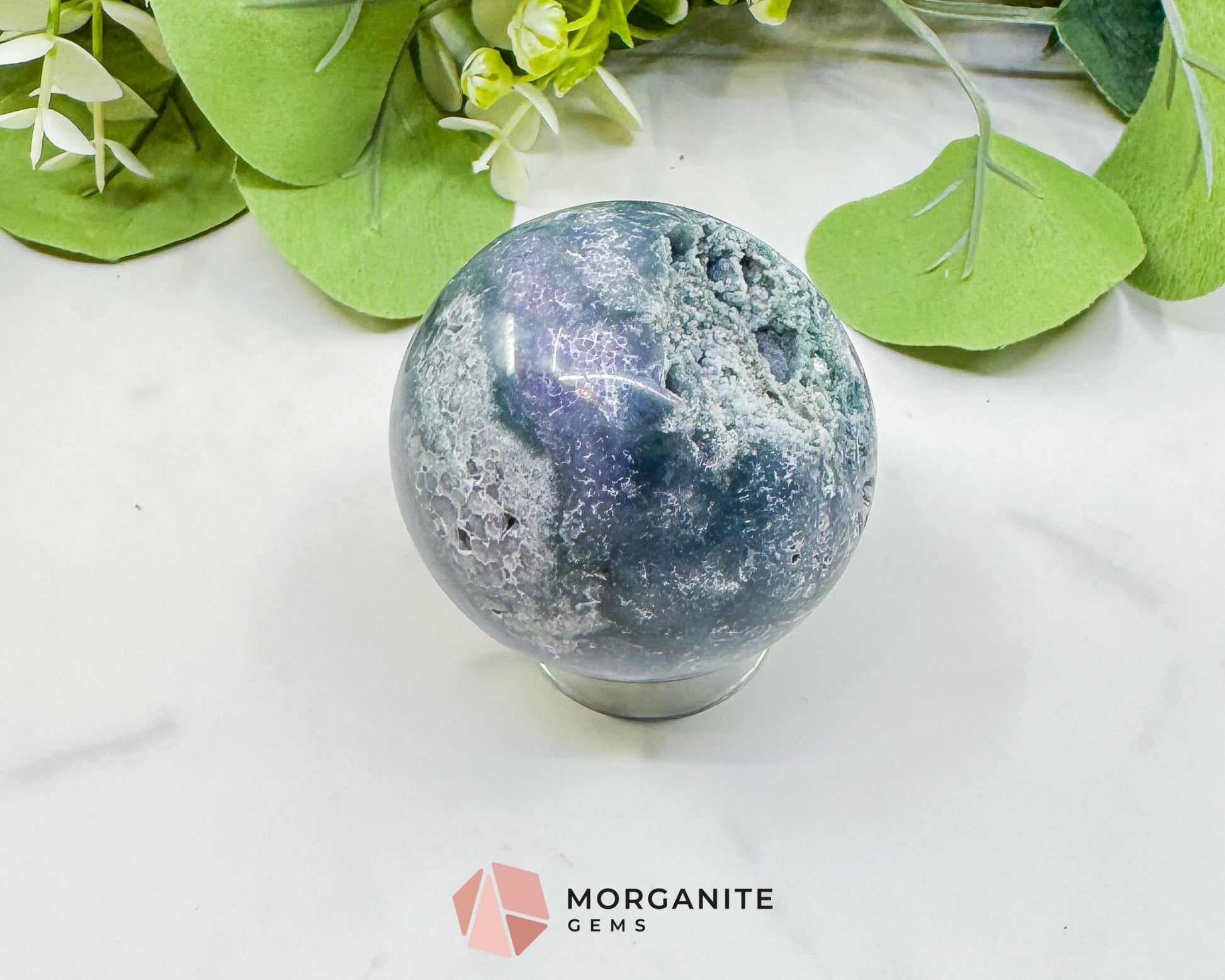 Grape Agate Sphere No. 4 (55mm) – Extra Large 7oz Purple & Green Botryoidal Chalcedony – Collector’s Dream Specimen