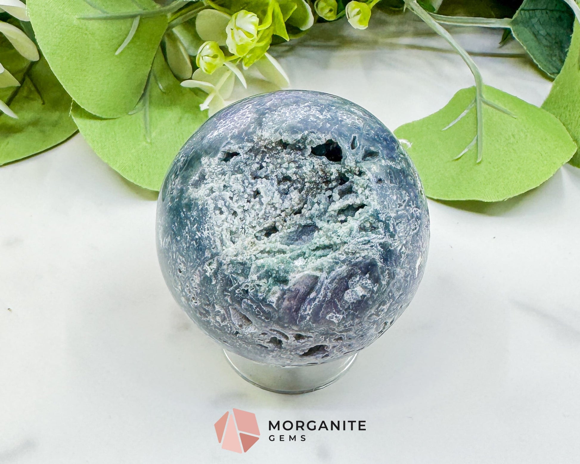 Grape Agate Sphere No. 4 (55mm) – Extra Large 7oz Purple & Green Botryoidal Chalcedony – Collector’s Dream Specimen