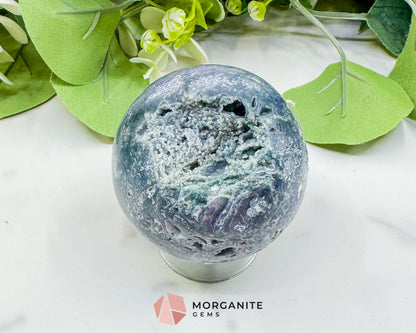 Grape Agate Sphere No. 4 (55mm) – Extra Large 7oz Purple & Green Botryoidal Chalcedony – Collector’s Dream Specimen