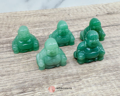 Green Aventurine Fat Belly Buddha Maitreya Carving – Symbol of Abundance and Luck-Morganite Gems