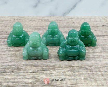 Green Aventurine Fat Belly Buddha Maitreya Carving – Symbol of Abundance and Luck-Morganite Gems