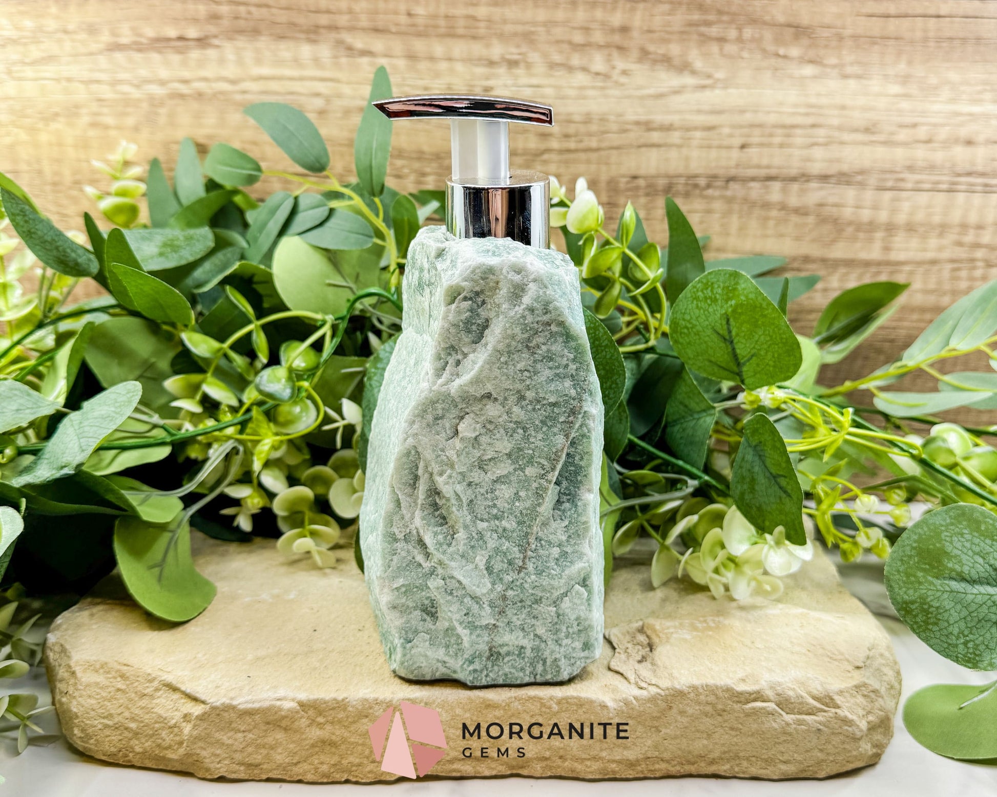 Green Aventurine Soap Dispenser No.2 – Crystal Decor for Abundance Healing & Luxury Spaces - Metaphysical Crystals