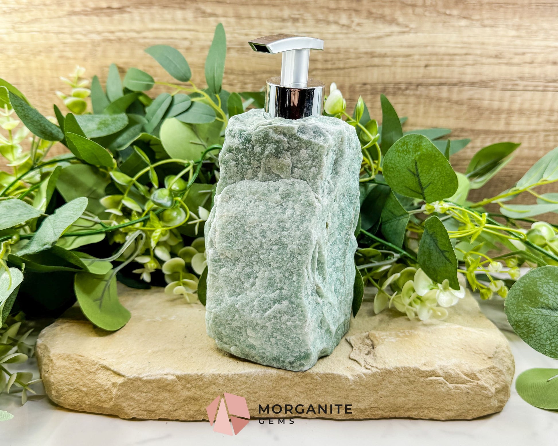 Green Aventurine Soap Dispenser No.2 – Crystal Decor for Abundance Healing & Luxury Spaces - Metaphysical Crystals