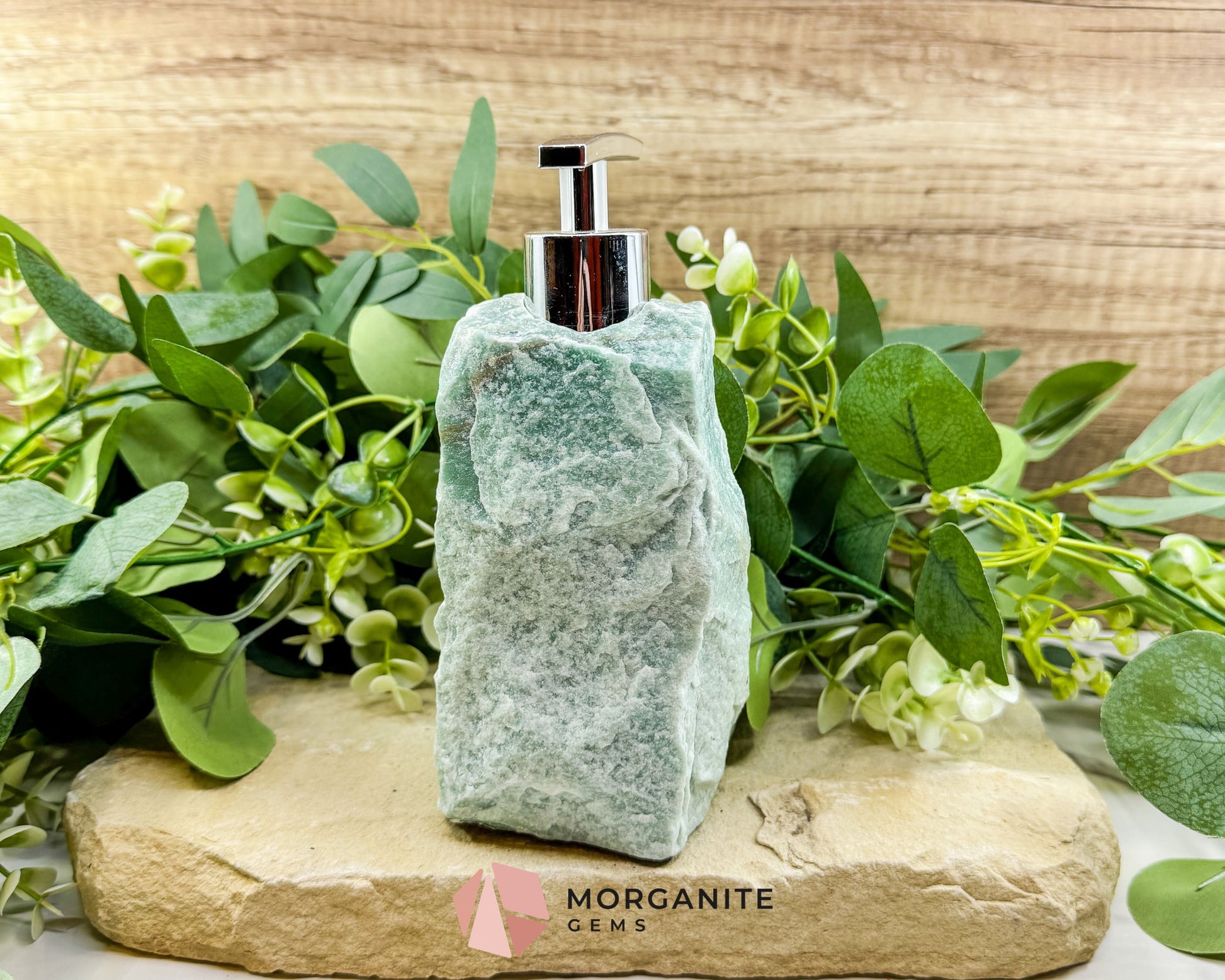 Green Aventurine Soap Dispenser No.2 – Crystal Decor for Abundance Healing & Luxury Spaces - Metaphysical Crystals