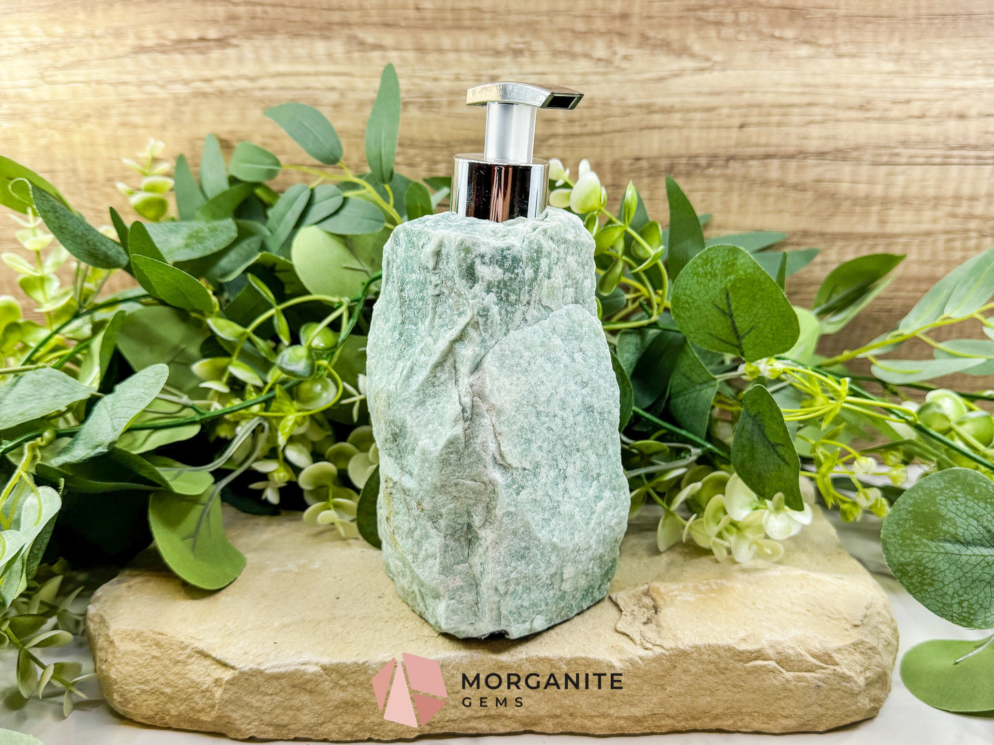 Green Aventurine Soap Dispenser No.2 – Crystal Decor for Abundance Healing & Luxury Spaces - Metaphysical Crystals