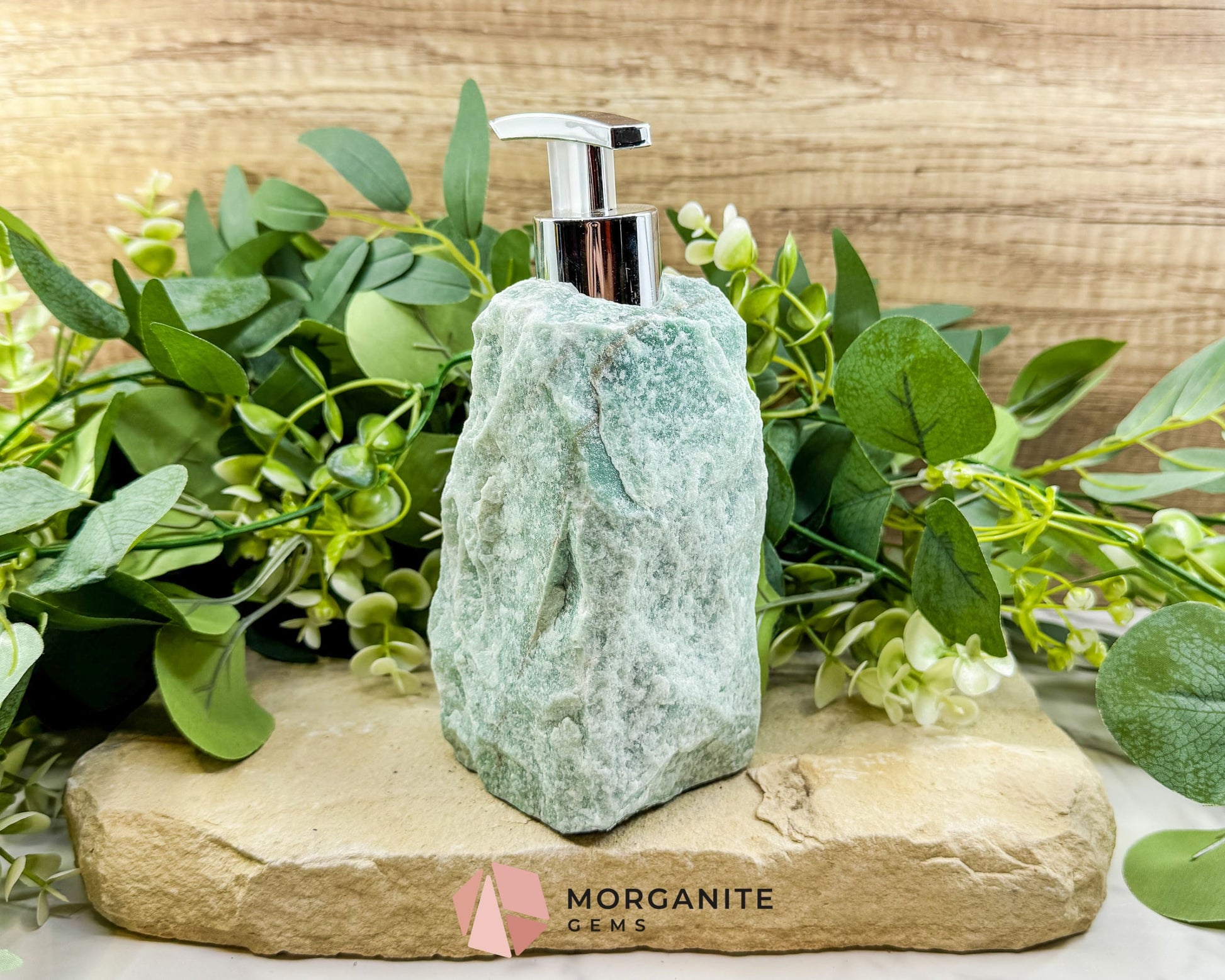 Green Aventurine Soap Dispenser No.2 – Crystal Decor for Abundance Healing & Luxury Spaces - Metaphysical Crystals