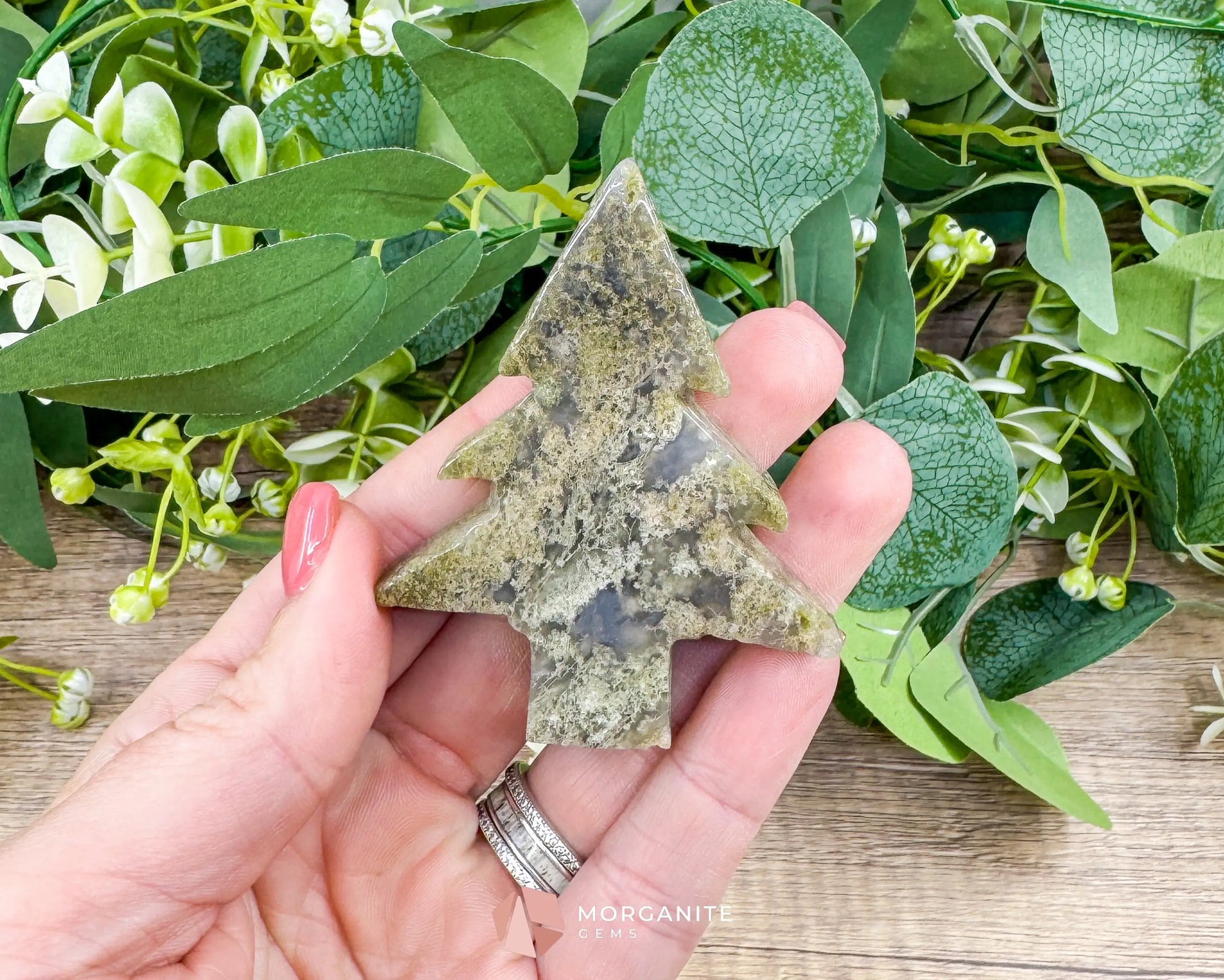 Moss Agate Tree Carving No. 1 | Self-Standing Crystal for Grounding Nature Connection & Healing - Metaphysical Crystals