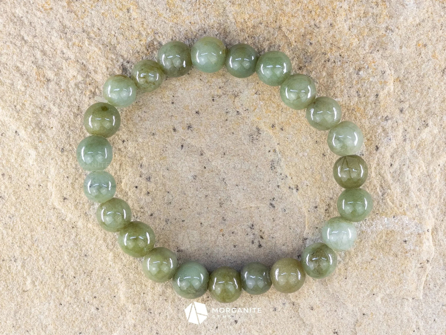 Green Jade Bracelet-Morganite Gems