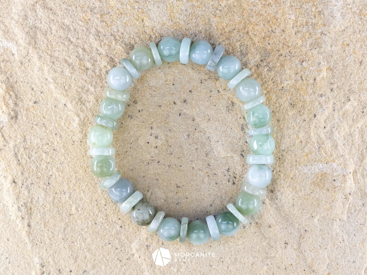 Green Jade Bracelet-Morganite Gems