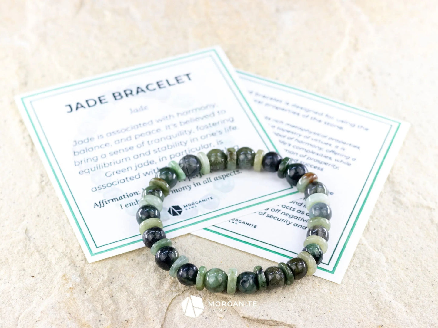 Green Jade Bracelet-Morganite Gems