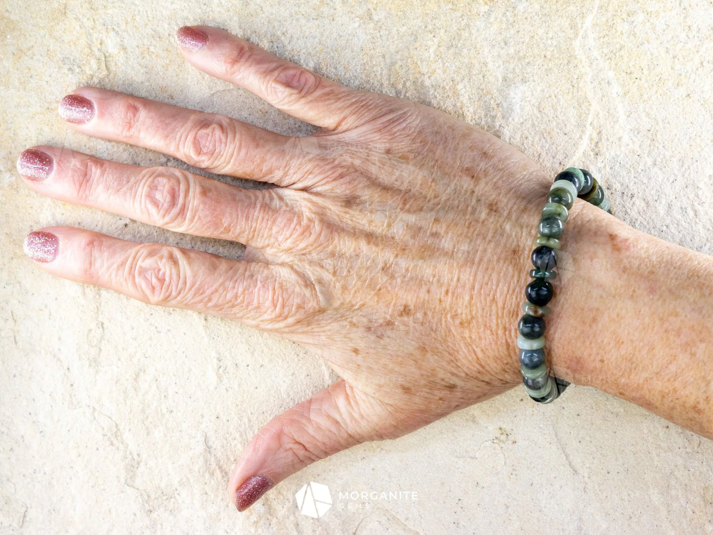 Green Jade Bracelet-Morganite Gems