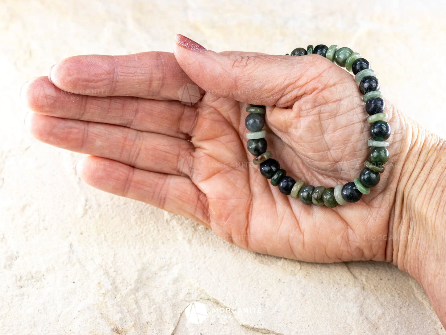 Green Jade Bracelet-Morganite Gems