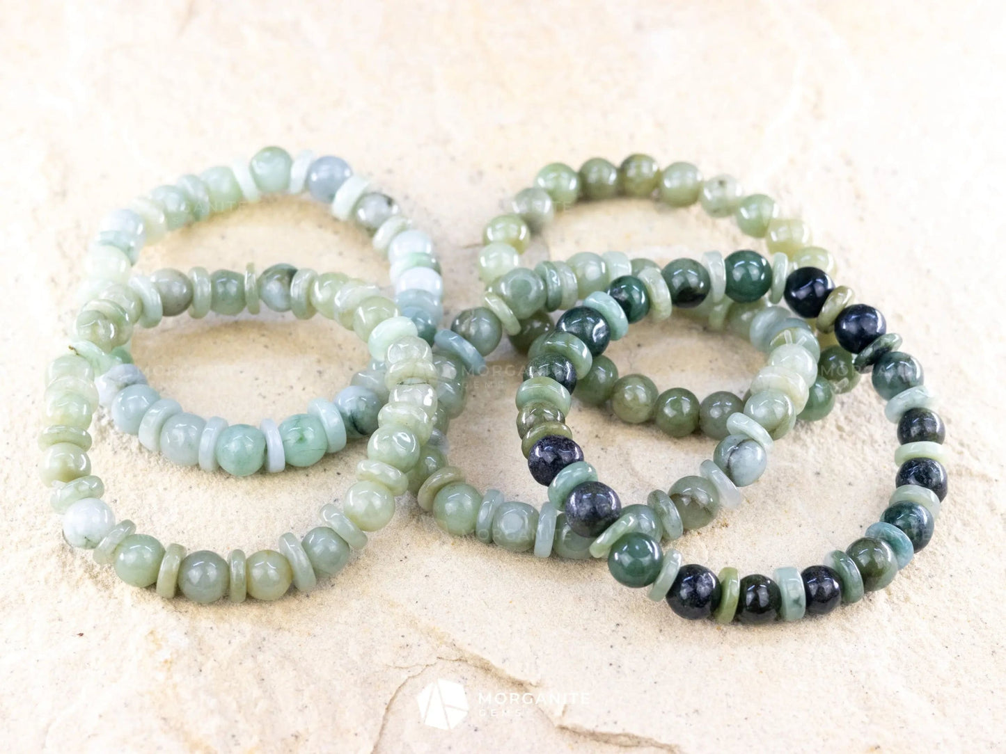 Green Jade Bracelet-Morganite Gems