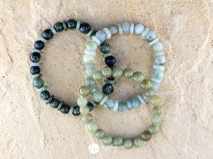 Green Jade Bracelet-Morganite Gems