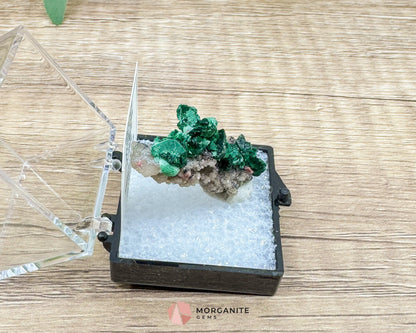 Malachite Cobaltoan Dolomite Quartz – Natural Specimen 1.77g (37×14mm) – Display Case Included - Metaphysical Crystals