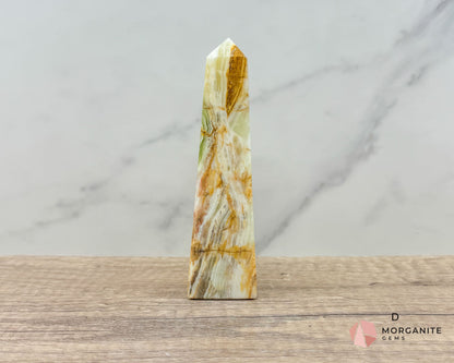 Green Onyx Tower Obelisk – Elegant Crystal for Heart Chakra, Balance & Emotional Healing-Morganite Gems