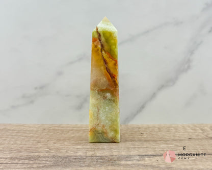 Green Onyx Tower Obelisk – Elegant Crystal for Heart Chakra, Balance & Emotional Healing-Morganite Gems