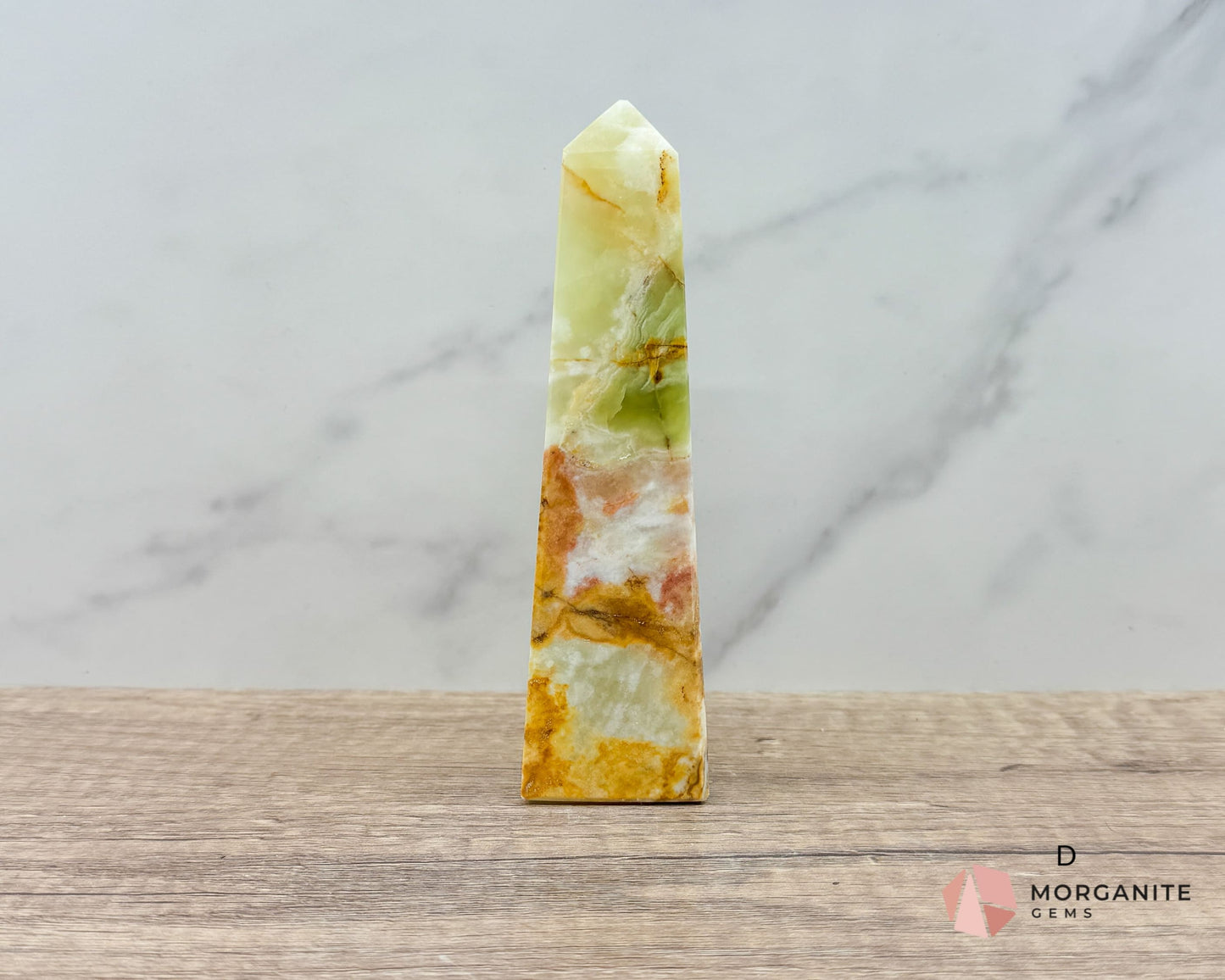 Green Onyx Tower Obelisk – Elegant Crystal for Heart Chakra, Balance & Emotional Healing-Morganite Gems