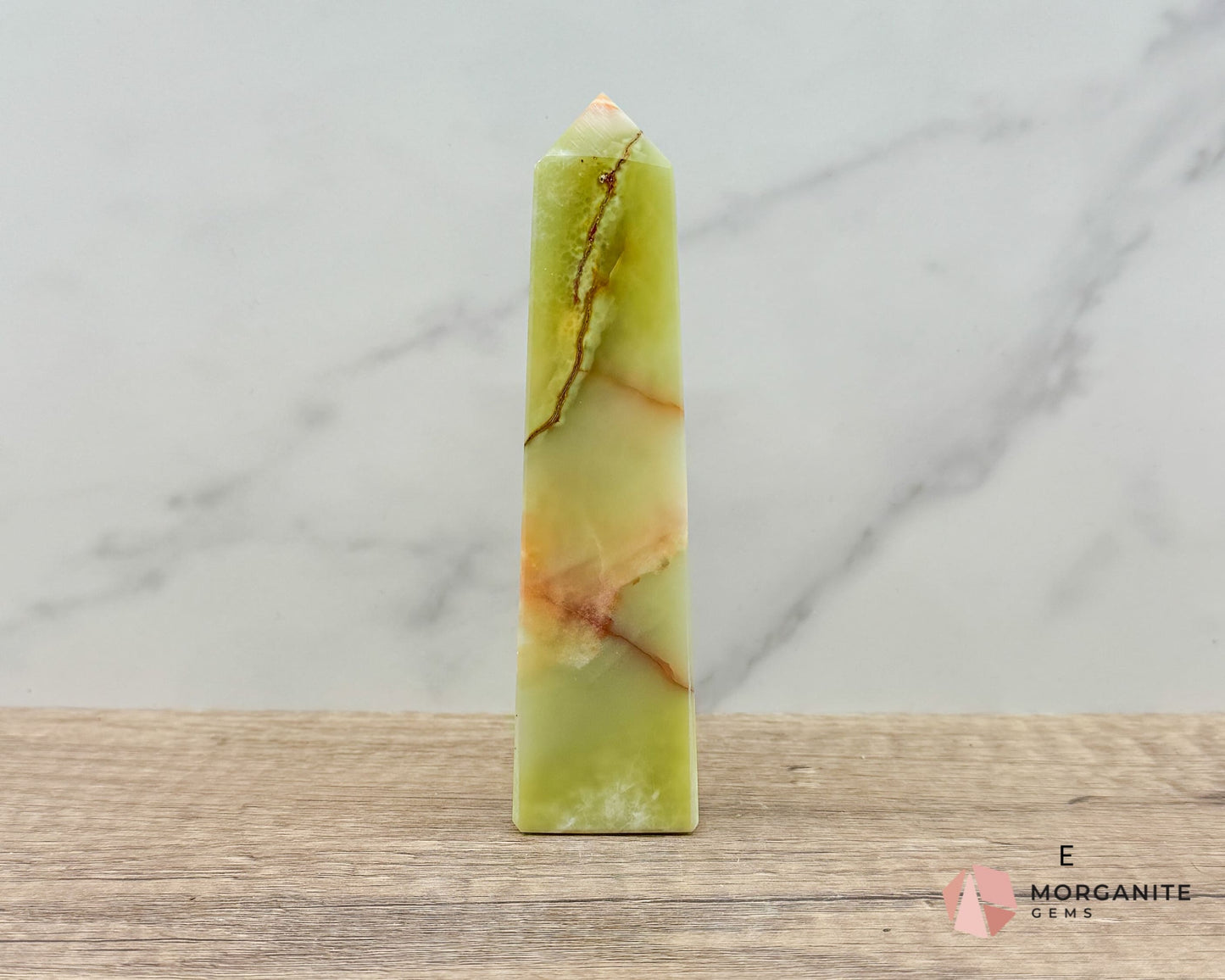 Green Onyx Tower Obelisk – Elegant Crystal for Heart Chakra, Balance & Emotional Healing-Morganite Gems