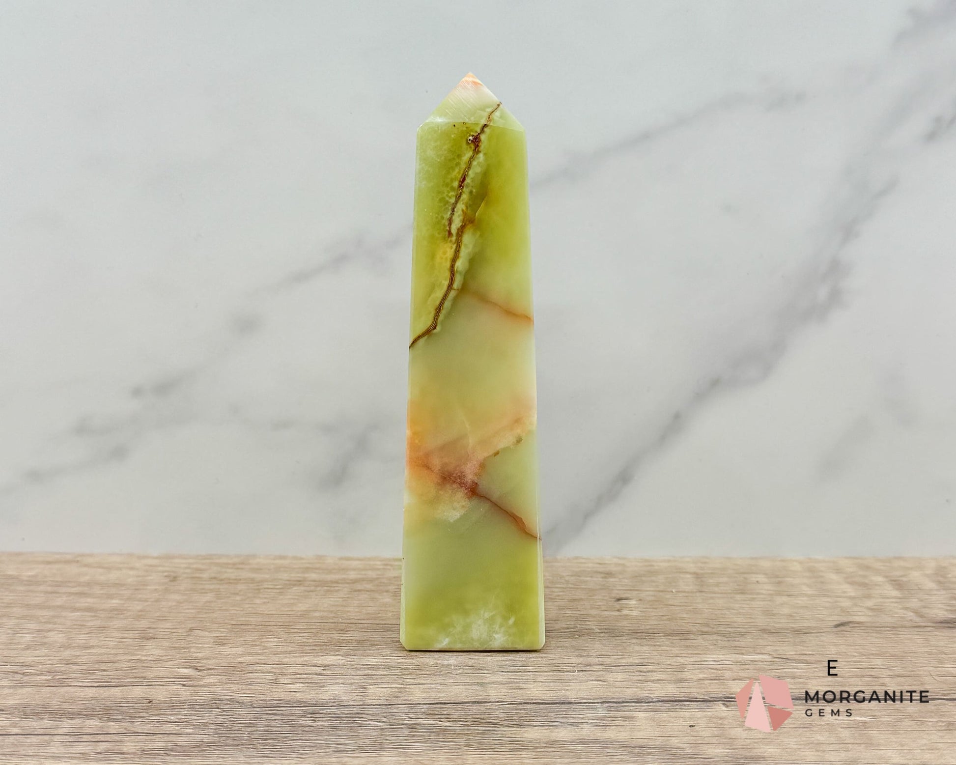 Green Onyx Tower Obelisk – Elegant Crystal for Heart Chakra, Balance & Emotional Healing-Morganite Gems