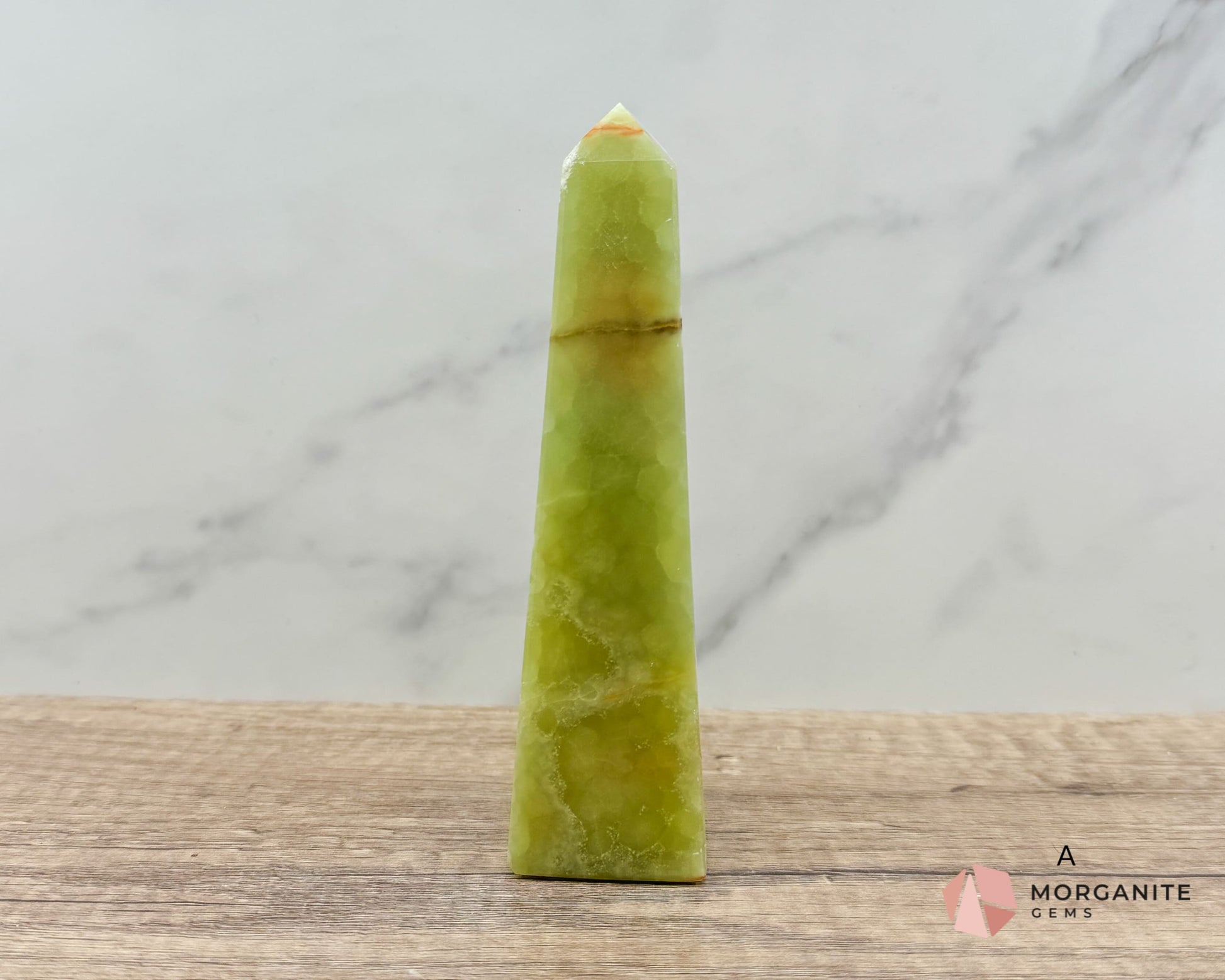 Green Onyx Tower Obelisk – Elegant Crystal for Heart Chakra, Balance & Emotional Healing-Morganite Gems