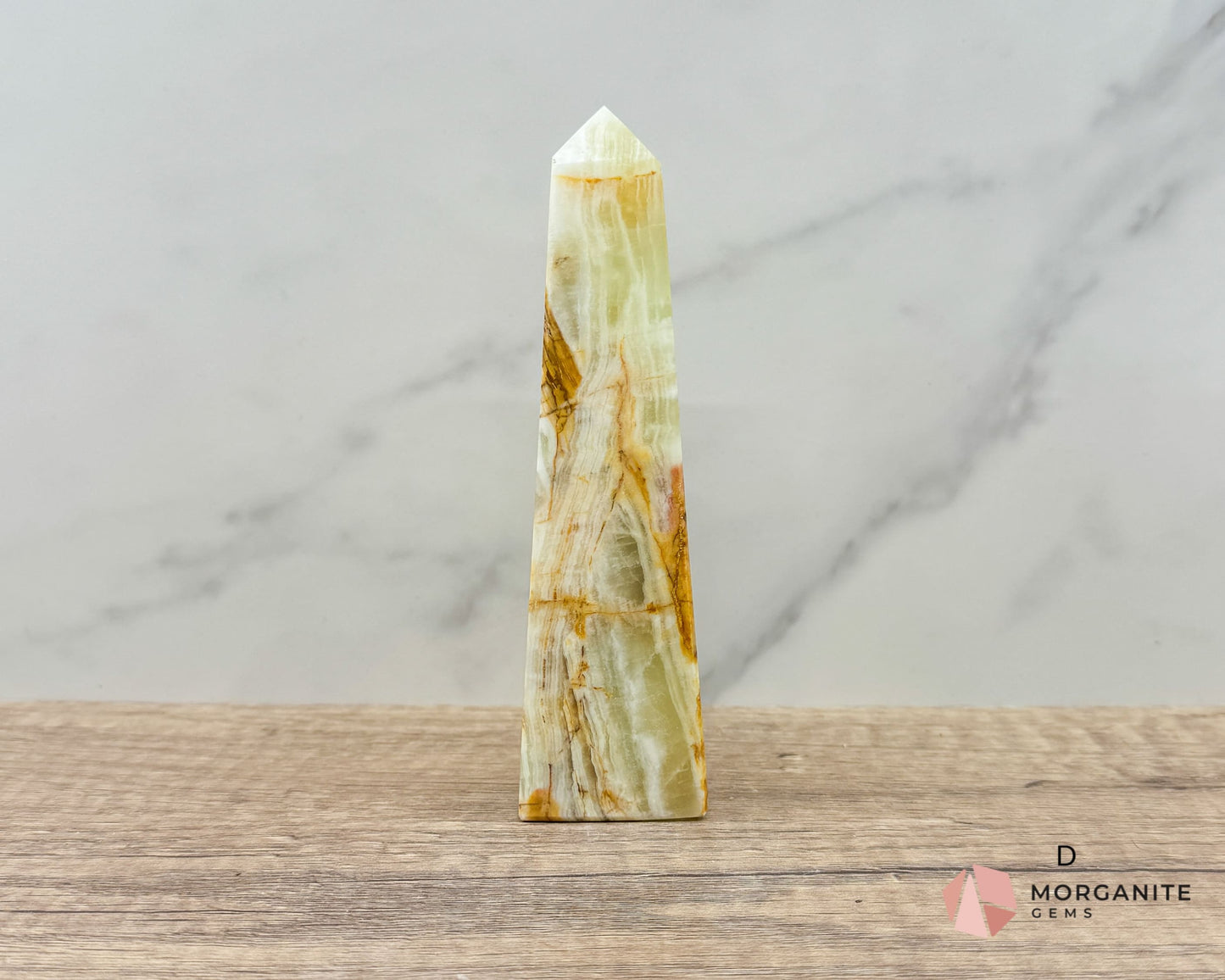 Green Onyx Tower Obelisk – Elegant Crystal for Heart Chakra, Balance & Emotional Healing-Morganite Gems