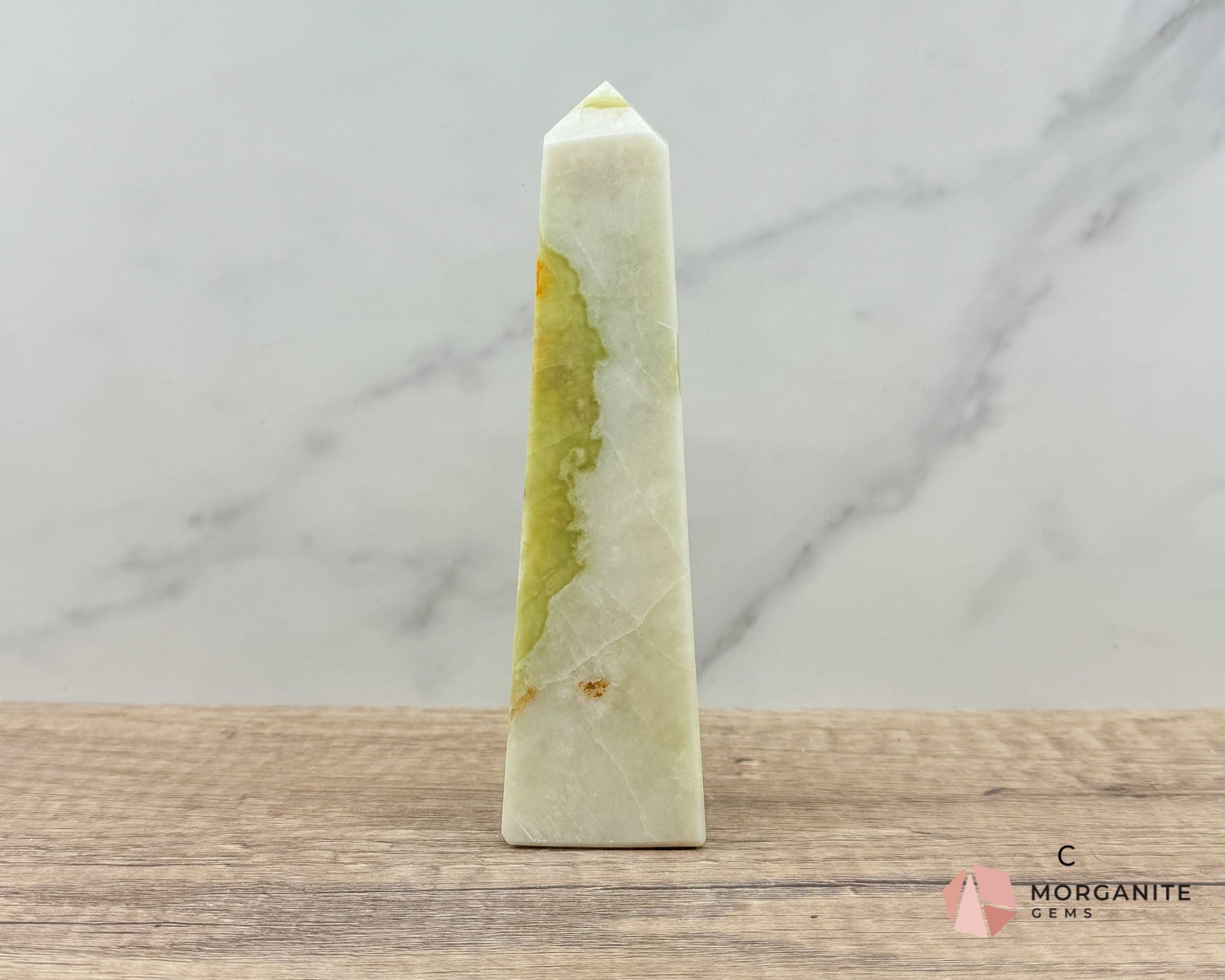 Green Onyx Tower Obelisk – Elegant Crystal for Heart Chakra, Balance & Emotional Healing-Morganite Gems