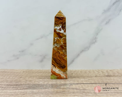 Green Onyx Tower Obelisk – Elegant Crystal for Heart Chakra, Balance & Emotional Healing-Morganite Gems