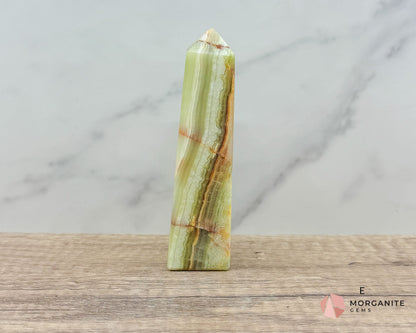 Green Onyx Tower Obelisk – Elegant Crystal for Heart Chakra, Balance & Emotional Healing-Morganite Gems