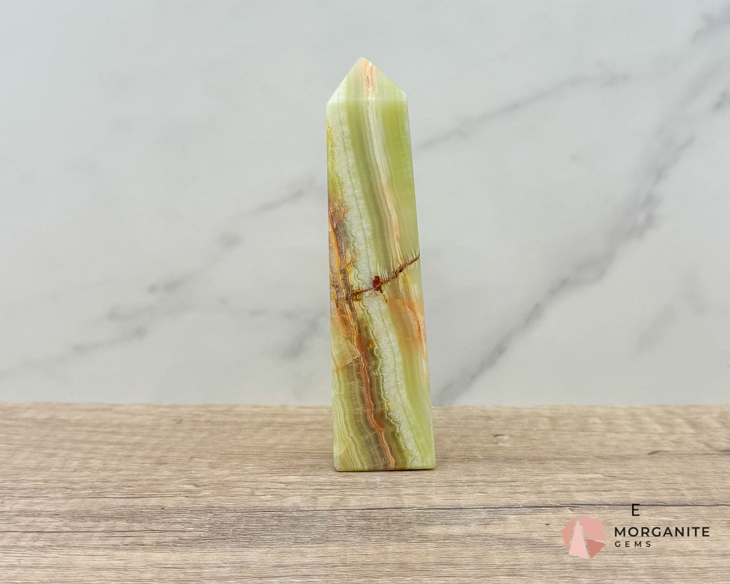 Green Onyx Tower Obelisk – Elegant Crystal for Heart Chakra, Balance & Emotional Healing-Morganite Gems