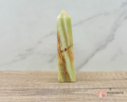 Green Onyx Tower Obelisk – Elegant Crystal for Heart Chakra, Balance & Emotional Healing-Morganite Gems