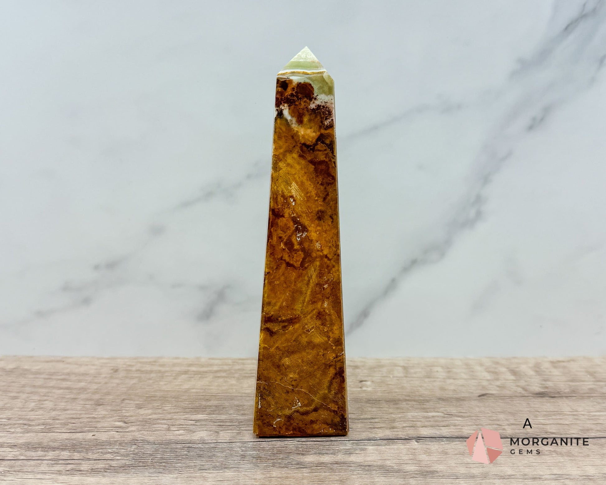 Green Onyx Tower Obelisk – Elegant Crystal for Heart Chakra, Balance & Emotional Healing-Morganite Gems