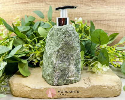 Green Tanzurine Soap Dispenser No.1 – Crystal Home Decor for Heart Chakra Abundance & Self-Care - Metaphysical Crystals