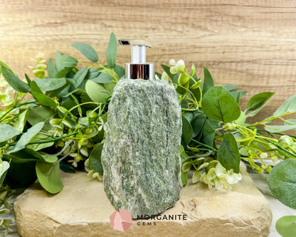 Green Tanzurine Soap Dispenser No.1 – Crystal Home Decor for Heart Chakra Abundance & Self-Care - Metaphysical Crystals