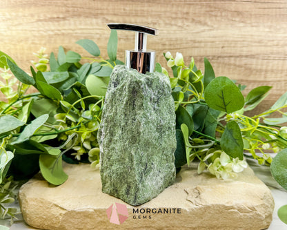 Green Tanzurine Soap Dispenser No.2 – Crystal Home Decor for Heart Chakra Abundance & Self-Care - Home & Living