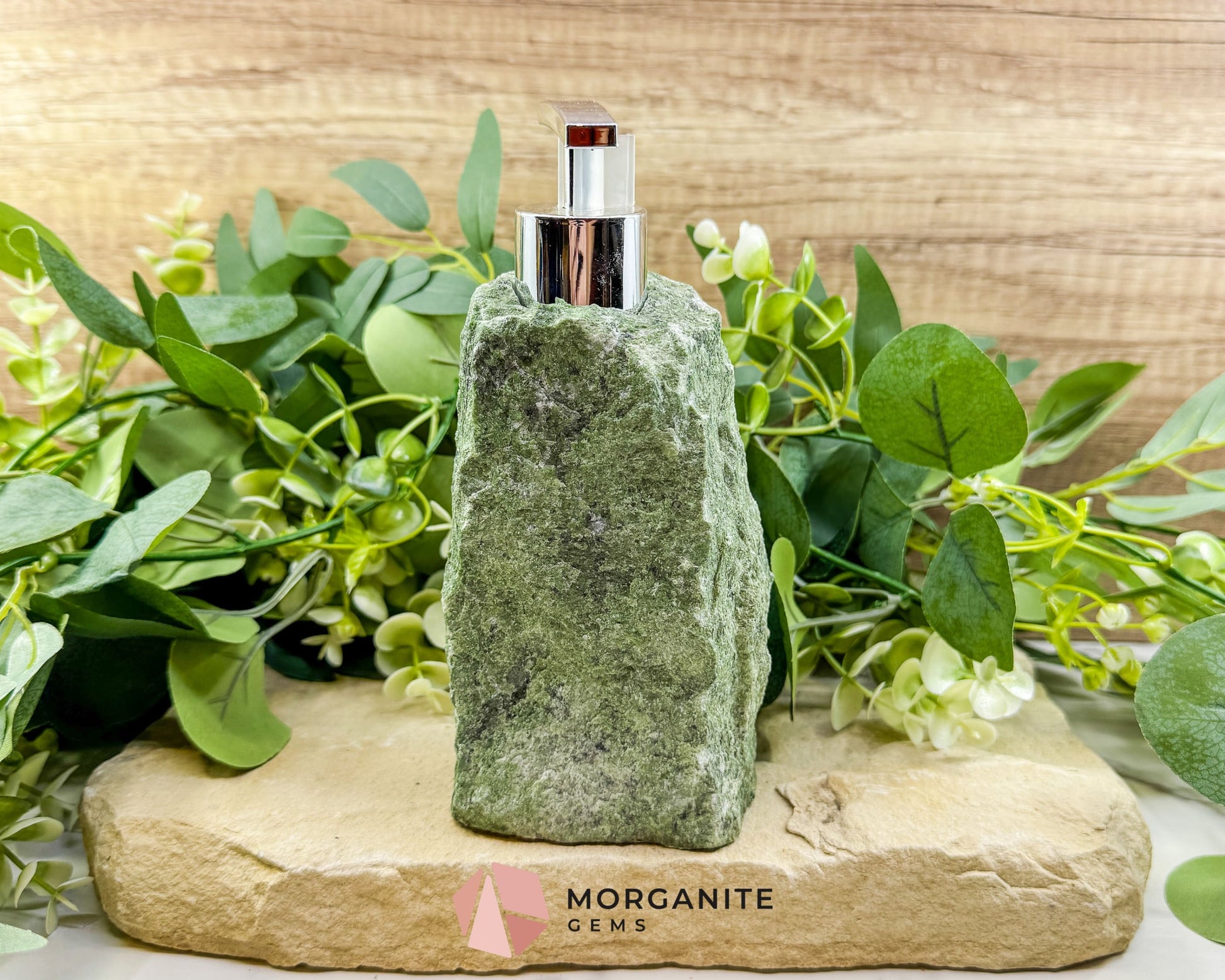 Green Tanzurine Soap Dispenser No.2 – Crystal Home Decor for Heart Chakra Abundance & Self-Care - Home & Living