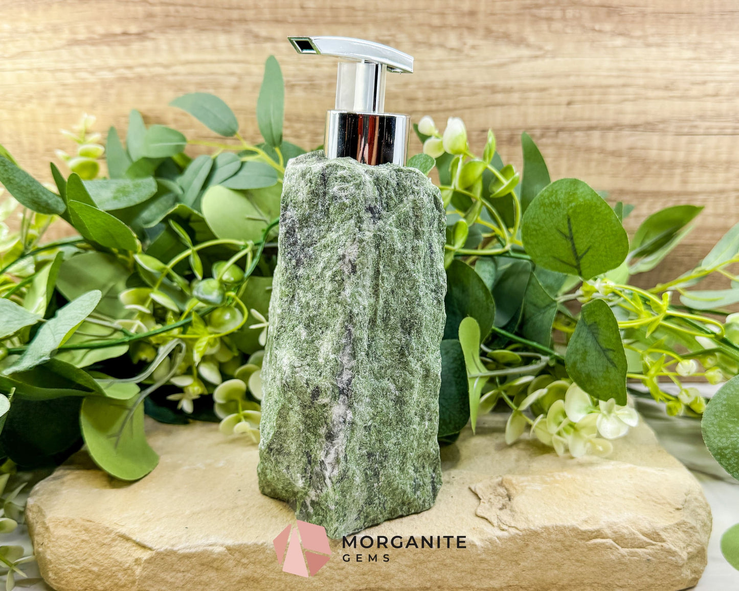 Green Tanzurine Soap Dispenser No.2 – Crystal Home Decor for Heart Chakra Abundance & Self-Care - Home & Living
