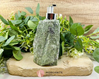 Green Tanzurine Soap Dispenser No.2 – Crystal Home Decor for Heart Chakra Abundance & Self-Care - Home & Living