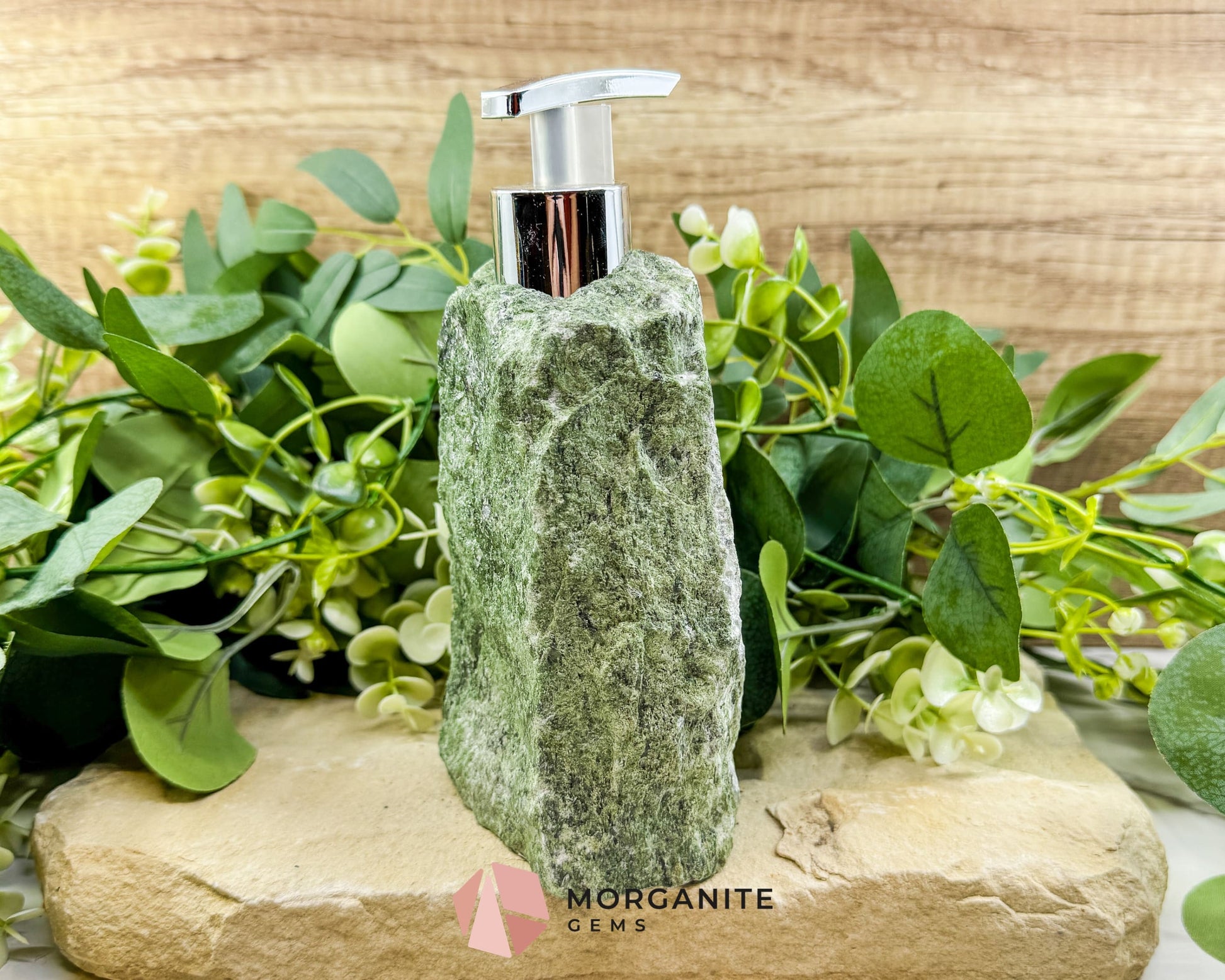 Green Tanzurine Soap Dispenser No.2 – Crystal Home Decor for Heart Chakra Abundance & Self-Care - Home & Living