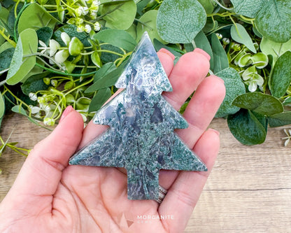 Moss Agate Tree Carving No. 9 | Self-Standing Crystal for Grounding Nature Connection & Healing - Metaphysical Crystals