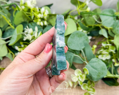 Moss Agate Tree Carving No. 6 | Self-Standing Crystal for Grounding Nature Connection & Healing - Metaphysical Crystals