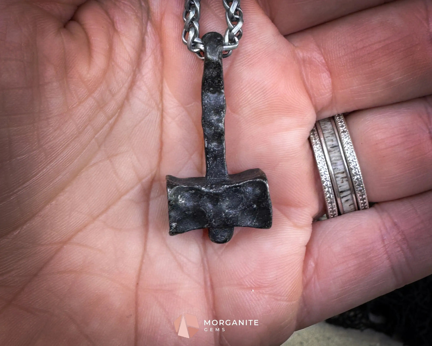 Vintage Viking Hammer Pendant Necklace – Zinc Alloy Mjolnir on 60cm Chain - Jewelry