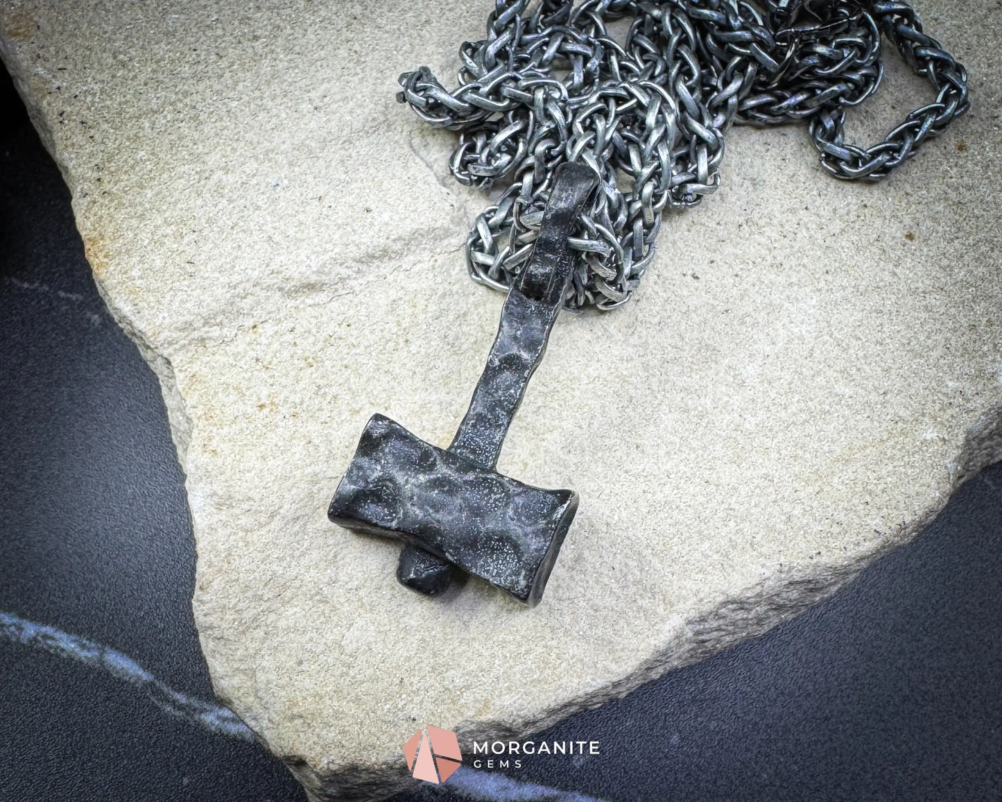 Vintage Viking Hammer Pendant Necklace – Zinc Alloy Mjolnir on 60cm Chain - Jewelry