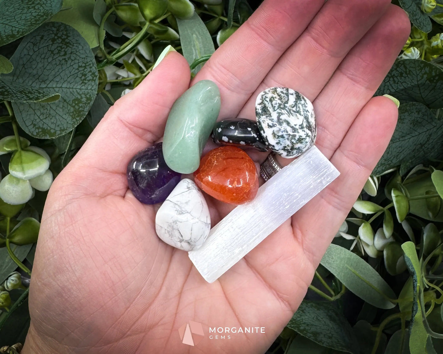 Virgo Zodiac Crystal Set | 6 Gemstones + Selenite Spiral Cage & Gift Box - Metaphysical Crystals