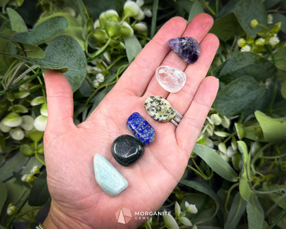 Zodiac Crystal Set | 12 Astrology-Aligned Gemstone Kits | Includes Pouch & Info - ♓ Pisces (Feb 19–Mar 20)