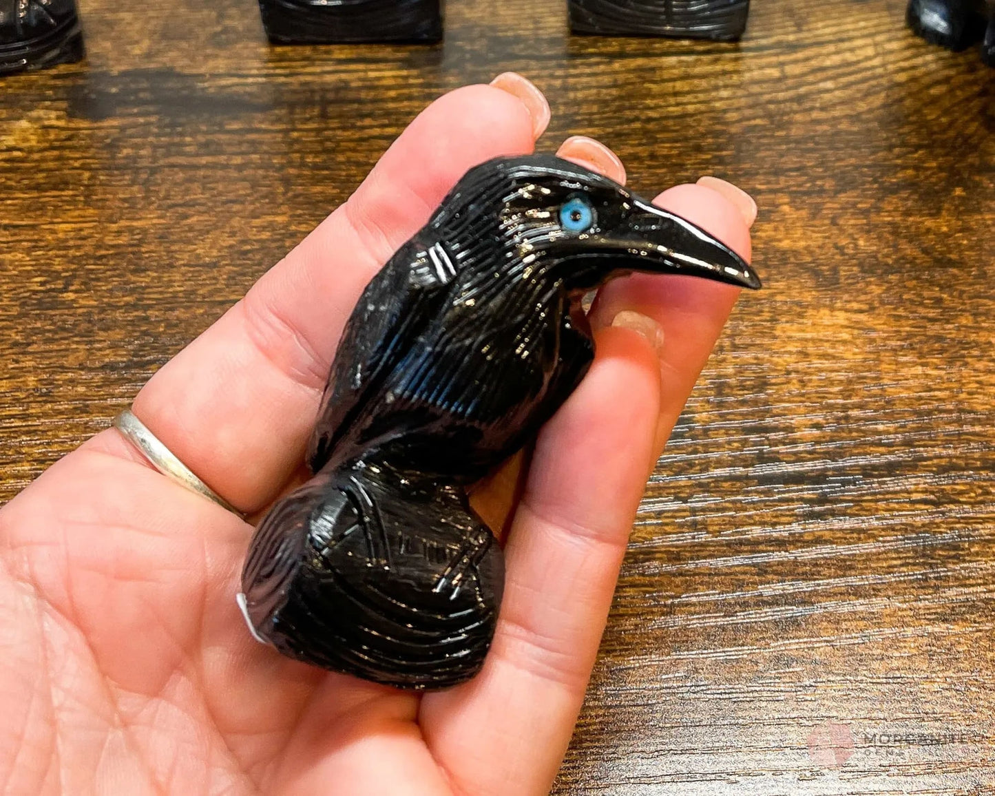 Hand-Carved Black Onyx Raven – Available in Multiple Sizes-Morganite Gems