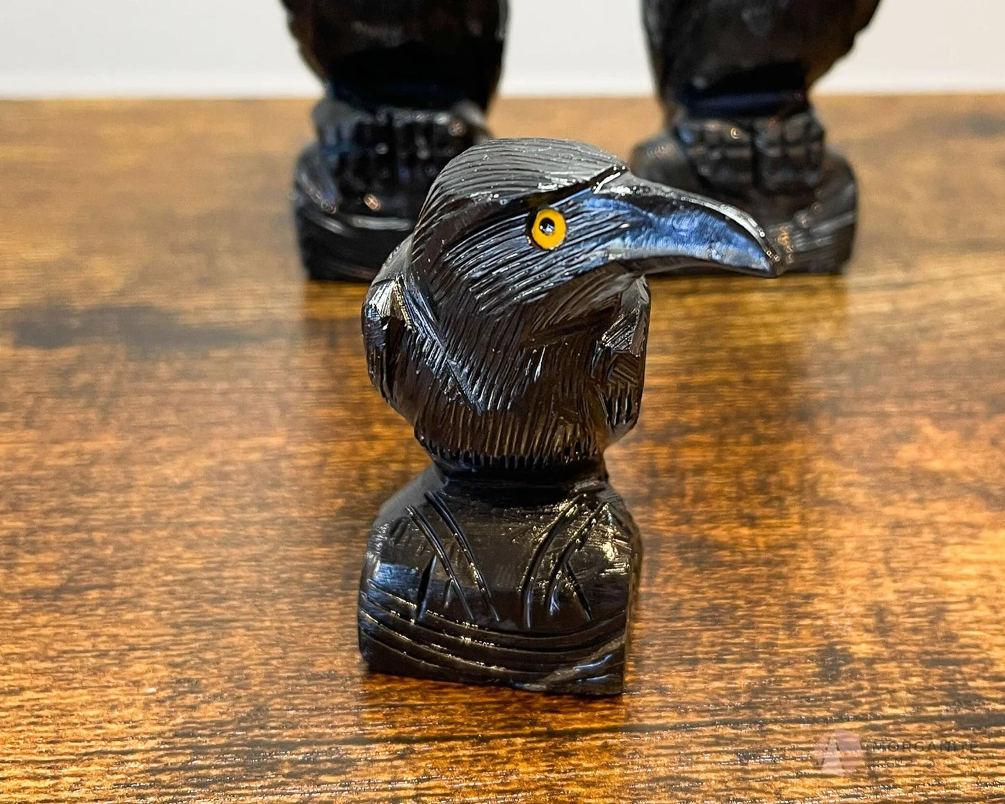 Hand-Carved Black Onyx Raven – Available in Multiple Sizes-Morganite Gems