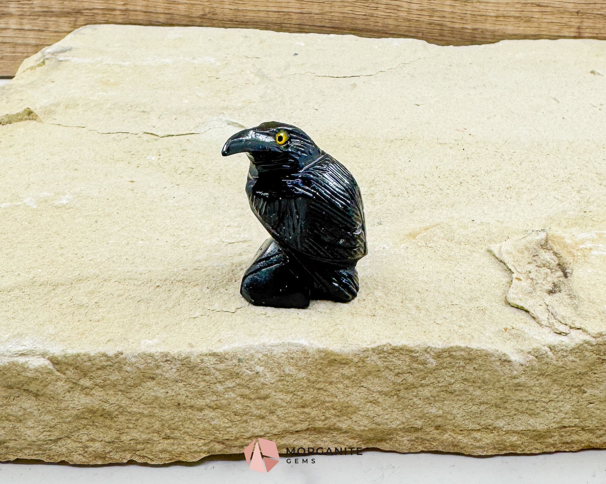 Hand-Carved Black Onyx Raven – Raven Totem in Black Onyx - Available in Multiple Sizes - Metaphysical Crystals