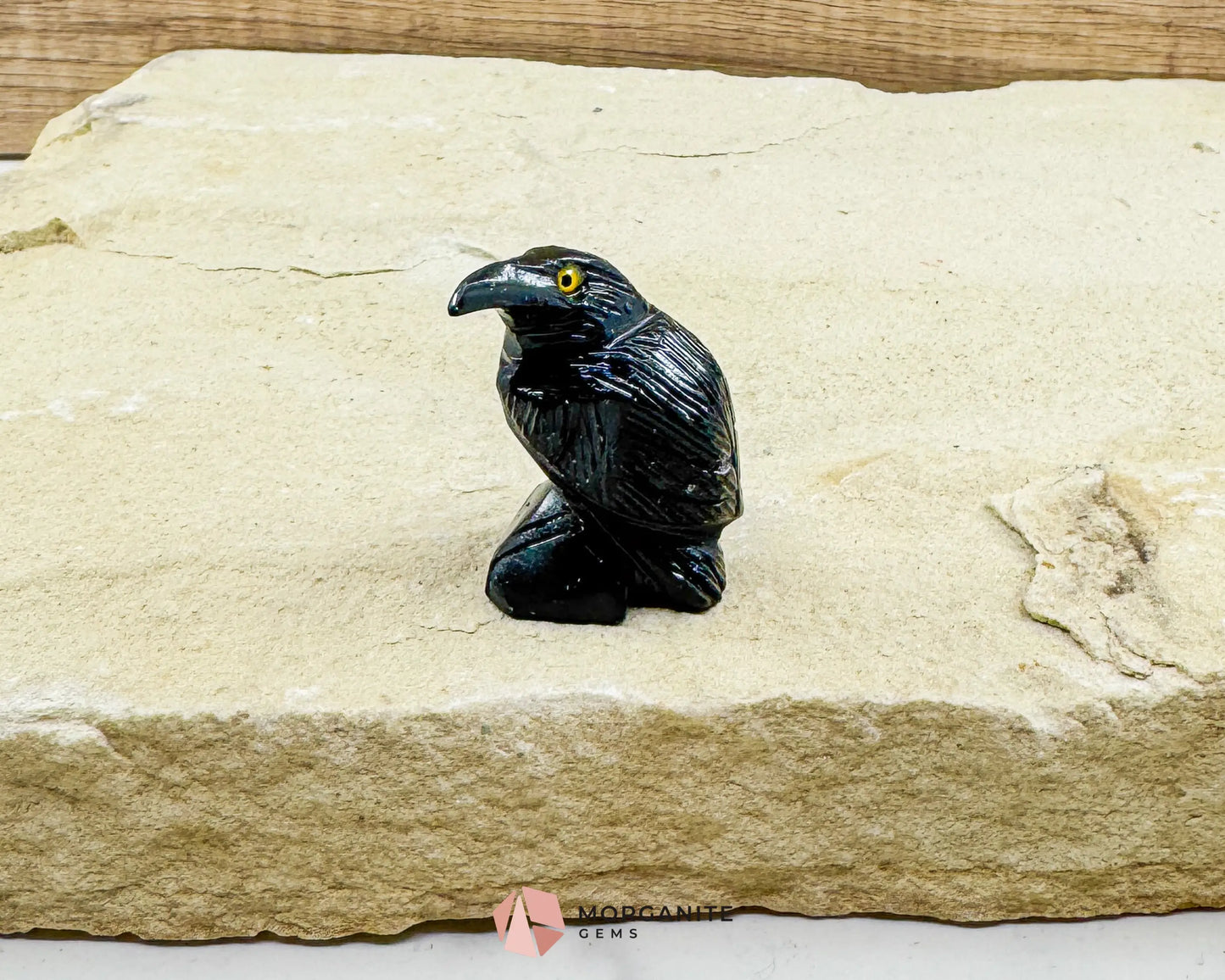 Hand-Carved Black Onyx Raven – Raven Totem in Black Onyx - Available in Multiple Sizes - Metaphysical Crystals