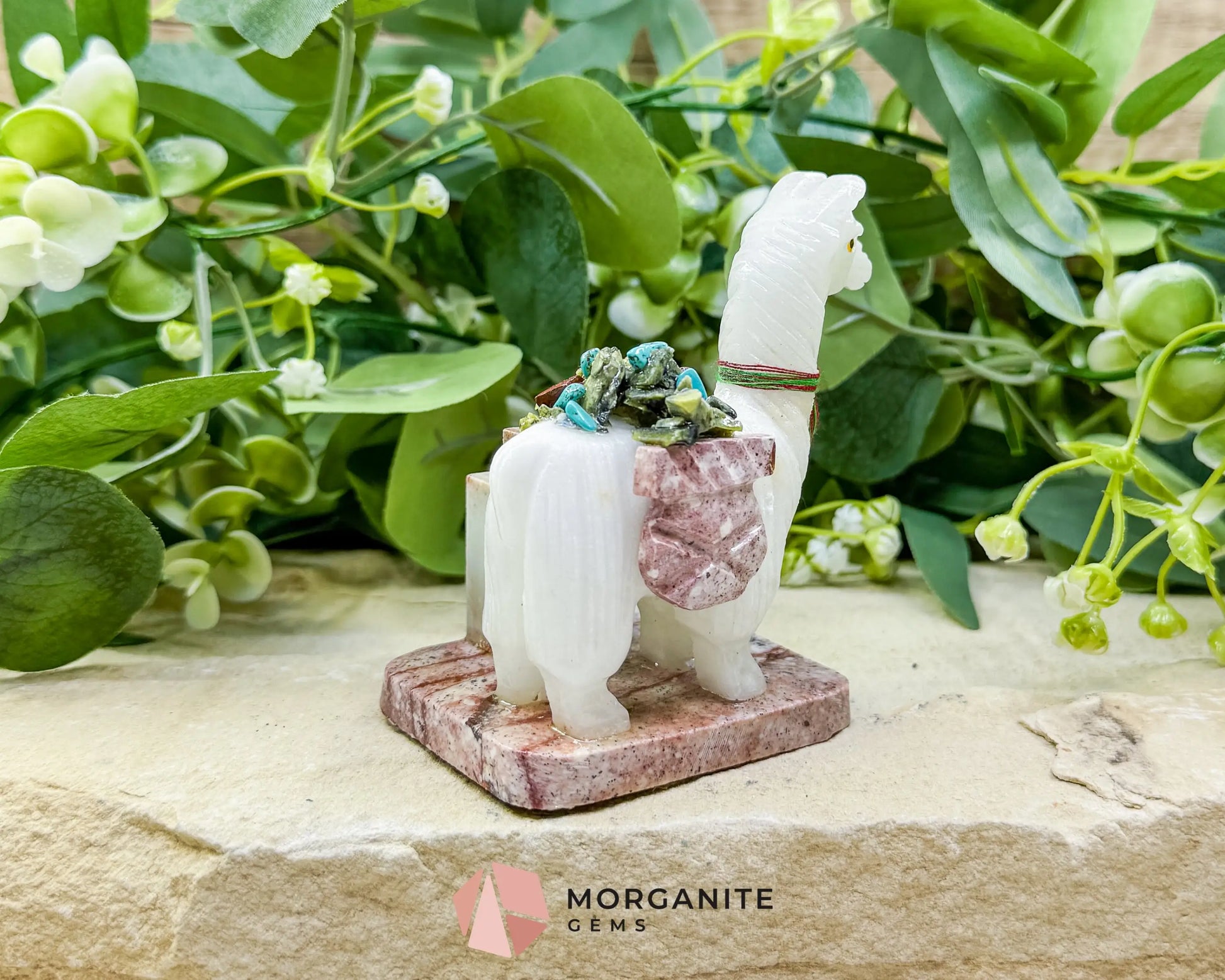 Hand-Carved Llama Crystal Pen Holder (228g) - White Stone Sculpture for Focus & Endurance - Metaphysical Crystals